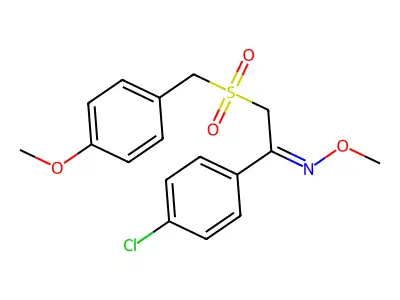 1-(4-chlorophenyl)-N-methoxy-2-[(4-methoxyphenyl)methylsulfonyl]ethanimine structure