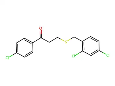 1-(4-Chlorophenyl)-3-[(2,4-dichlorobenzyl)sulfanyl]-1-propanone structure