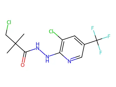 3-chloro-N'-[3-chloro-5-(trifluoromethyl)-2-pyridinyl]-2,2-dimethylpropanohydrazide structure