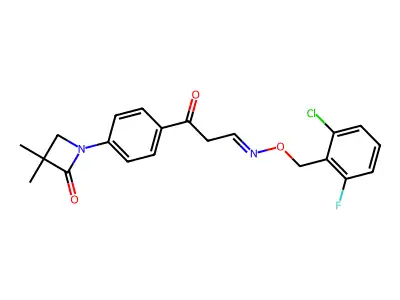 1-[4-[3-[(2-chloro-6-fluorophenyl)methoxyimino]propanoyl]phenyl]-3,3-dimethylazetidin-2-one structure