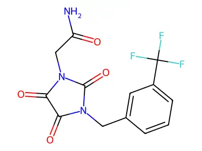 2-{2,4,5-Trioxo-3-[3-(trifluoromethyl)benzyl]-1-imidazolidinyl}acetamide structure