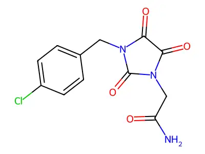2-[3-(4-Chlorobenzyl)-2,4,5-trioxo-1-imidazolidinyl]acetamide structure