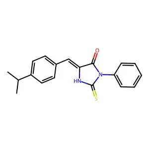 5-[(4-isopropylphenyl)methylene]-3-phenyl-2-thioxotetrahydro-4H-imidazol-4-one structure