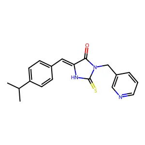 5-[(4-isopropylphenyl)methylene]-3-(3-pyridinylmethyl)-2-thioxotetrahydro-4H-imidazol-4-one structure