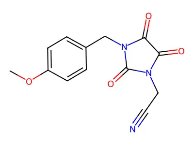 2-[3-(4-Methoxybenzyl)-2,4,5-trioxo-1-imidazolidinyl]acetonitrile structure