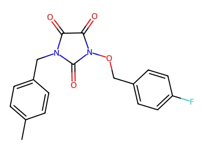 1-[(4-Fluorophenyl)methoxy]-3-[(4-methylphenyl)methyl]imidazolidine-2,4,5-trione structure