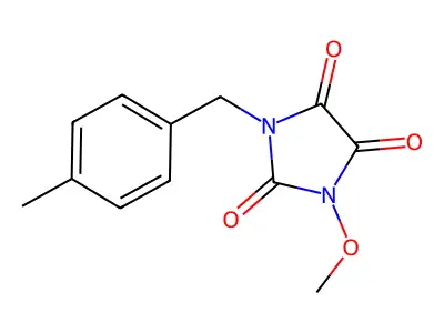 1-Methoxy-3-[(4-methylphenyl)methyl]imidazolidine-2,4,5-trione structure
