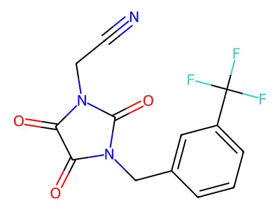 2-{2,4,5-Trioxo-3-[3-(trifluoromethyl)benzyl]-1-imidazolidinyl}acetonitrile structure