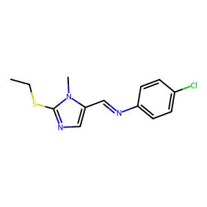 4-chloro-N-{[2-(ethylsulfanyl)-1-methyl-1H-imidazol-5-yl]methylene}aniline structure