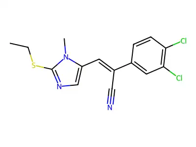 2-(3,4-dichlorophenyl)-3-[2-(ethylsulfanyl)-1-methyl-1H-imidazol-5-yl]acrylonitrile structure