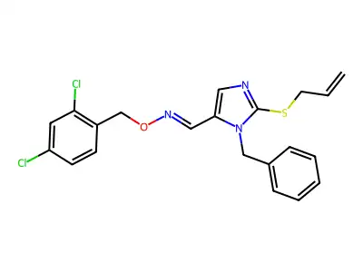 1-(3-benzyl-2-prop-2-enylsulfanylimidazol-4-yl)-N-[(2,4-dichlorophenyl)methoxy]methanimine structure