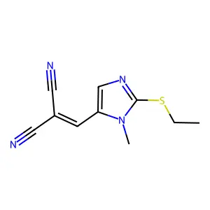2-[(2-Ethylsulfanyl-3-methylimidazol-4-yl)methylidene]propanedinitrile structure