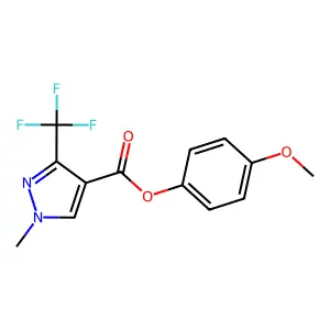 4-methoxyphenyl 1-methyl-3-(trifluoromethyl)-1H-pyrazole-4-carboxylate structure