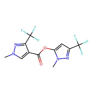 1-methyl-3-(trifluoromethyl)-1H-pyrazol-5-yl 1-methyl-3-(trifluoromethyl)-1H-pyrazole-4-carboxylate structure