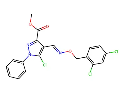 methyl 5-chloro-4-[(2,4-dichlorophenyl)methoxyiminomethyl]-1-phenylpyrazole-3-carboxylate structure
