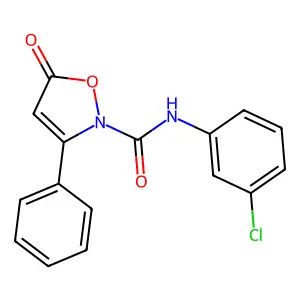 N-(3-chlorophenyl)-5-oxo-3-phenyl-2(5H)-isoxazolecarboxamide structure