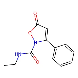 N-ethyl-5-oxo-3-phenyl-2(5H)-isoxazolecarboxamide structure