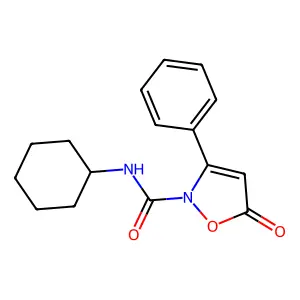 N-cyclohexyl-5-oxo-3-phenyl-2(5H)-isoxazolecarboxamide structure