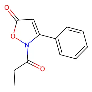 3-phenyl-2-propionyl-5(2H)-isoxazolone structure