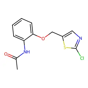 N-{2-[(2-chloro-1,3-thiazol-5-yl)methoxy]phenyl}acetamide structure