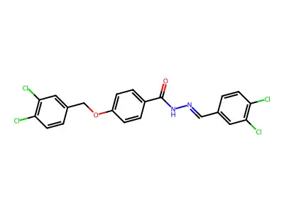 4-[(3,4-dichlorophenyl)methoxy]-N-[(3,4-dichlorophenyl)methylideneamino]benzamide structure