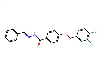 N-(benzylideneamino)-4-[(3,4-dichlorophenyl)methoxy]benzamide structure