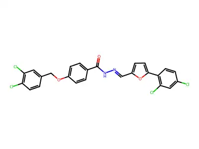 4-[(3,4-dichlorobenzyl)oxy]-N'-{(E)-[5-(2,4-dichlorophenyl)-2-furyl]methylidene}benzenecarbohydrazide structure