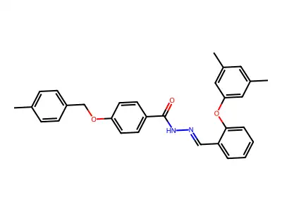 N-[[2-(3,5-dimethylphenoxy)phenyl]methylideneamino]-4-[(4-methylphenyl)methoxy]benzamide structure
