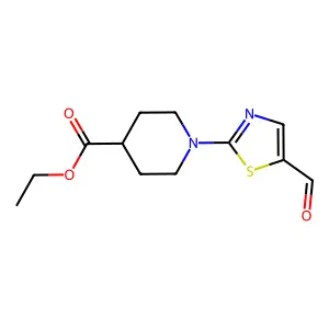 Ethyl 1-(5-formyl-1,3-thiazol-2-yl)-4-piperidinecarboxylate structure