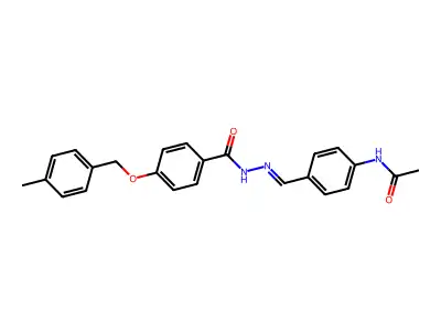 N-[(4-acetamidophenyl)methylideneamino]-4-[(4-methylphenyl)methoxy]benzamide structure