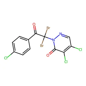4,5-dichloro-2-[1,1-dibromo-2-(4-chlorophenyl)-2-oxoethyl]-3(2H)-pyridazinone structure