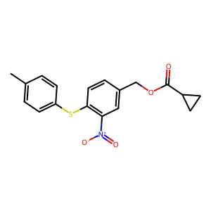 4-[(4-Methylphenyl)sulfanyl]-3-nitrobenzyl cyclopropanecarboxylate structure