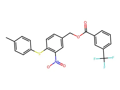 4-[(4-Methylphenyl)sulfanyl]-3-nitrobenzyl 3-(trifluoromethyl)benzenecarboxylate structure