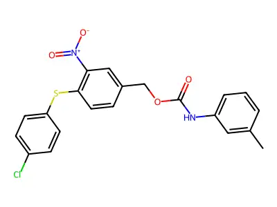 4-[(4-chlorophenyl)sulfanyl]-3-nitrobenzyl N-(3-methylphenyl)carbamate structure