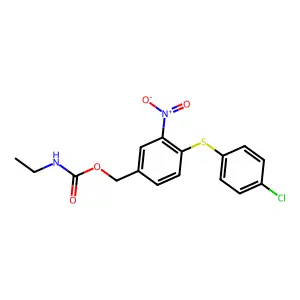 4-[(4-chlorophenyl)sulfanyl]-3-nitrobenzyl N-ethylcarbamate structure