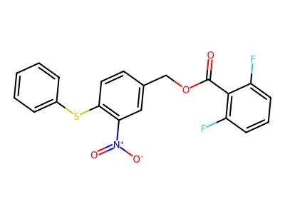 3-Nitro-4-(phenylsulfanyl)benzyl 2,6-difluorobenzenecarboxylate structure