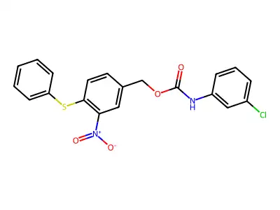 3-nitro-4-(phenylsulfanyl)benzyl N-(3-chlorophenyl)carbamate structure