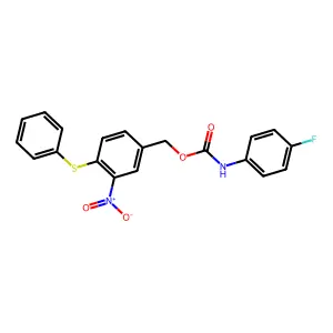 3-nitro-4-(phenylsulfanyl)benzyl N-(4-fluorophenyl)carbamate structure