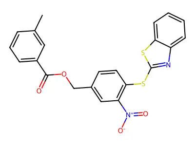 [4-(1,3-Benzothiazol-2-ylsulfanyl)-3-nitrophenyl]methyl 3-methylbenzoate structure