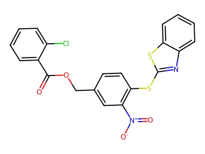 [4-(1,3-Benzothiazol-2-ylsulfanyl)-3-nitrophenyl]methyl 2-chlorobenzoate structure