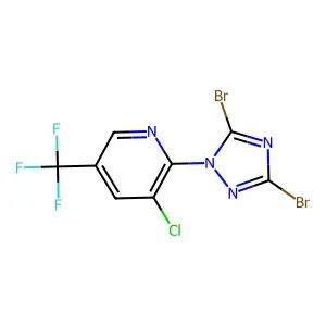 3-chloro-2-(3,5-dibromo-1H-1,2,4-triazol-1-yl)-5-(trifluoromethyl)pyridine structure