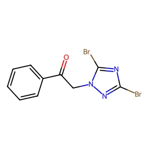 2-(3,5-dibromo-1H-1,2,4-triazol-1-yl)-1-phenyl-1-ethanone structure