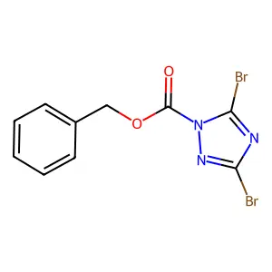benzyl 3,5-dibromo-1H-1,2,4-triazole-1-carboxylate structure