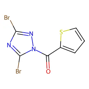 (3,5-Dibromo-1,2,4-triazol-1-yl)-thiophen-2-ylmethanone structure