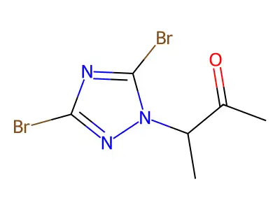 3-(3,5-dibromo-1H-1,2,4-triazol-1-yl)-2-butanone structure