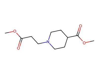 Methyl 1-(3-methoxy-3-oxopropyl)piperidine-4-carboxylate structure