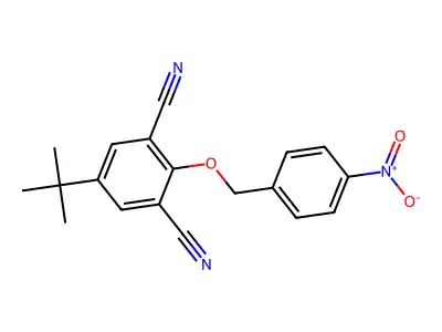 5-Tert-butyl-2-[(4-nitrophenyl)methoxy]benzene-1,3-dicarbonitrile structure