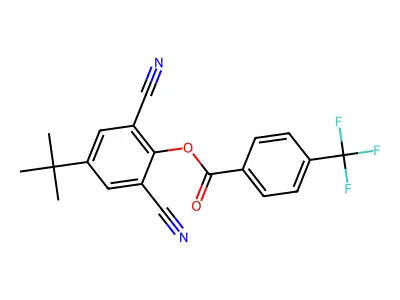 4-(Tert-butyl)-2,6-dicyanophenyl 4-(trifluoromethyl)benzenecarboxylate structure