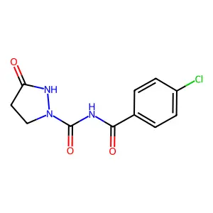 N-(4-chlorobenzoyl)-3-oxo-1-pyrazolidinecarboxamide structure