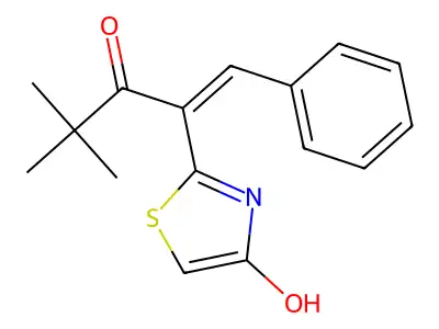 2-(4-Hydroxy-1,3-thiazol-2-yl)-4,4-dimethyl-1-phenylpent-1-en-3-one structure